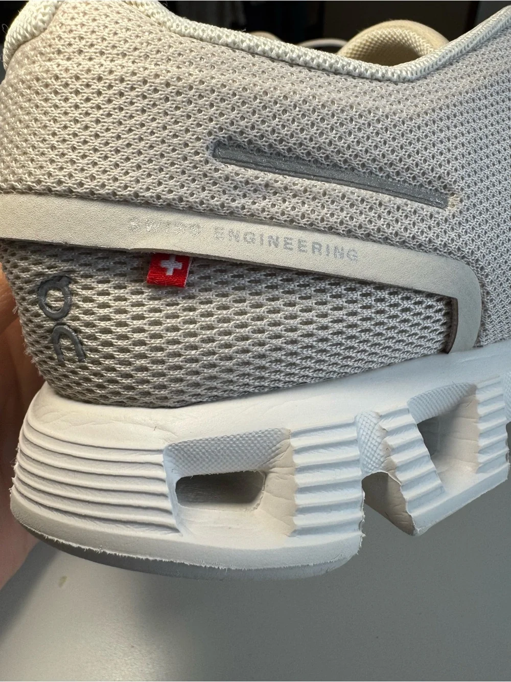 On Running Cloudrunner Athletic Shoes in Light Gray and White - Picture 5 of 15